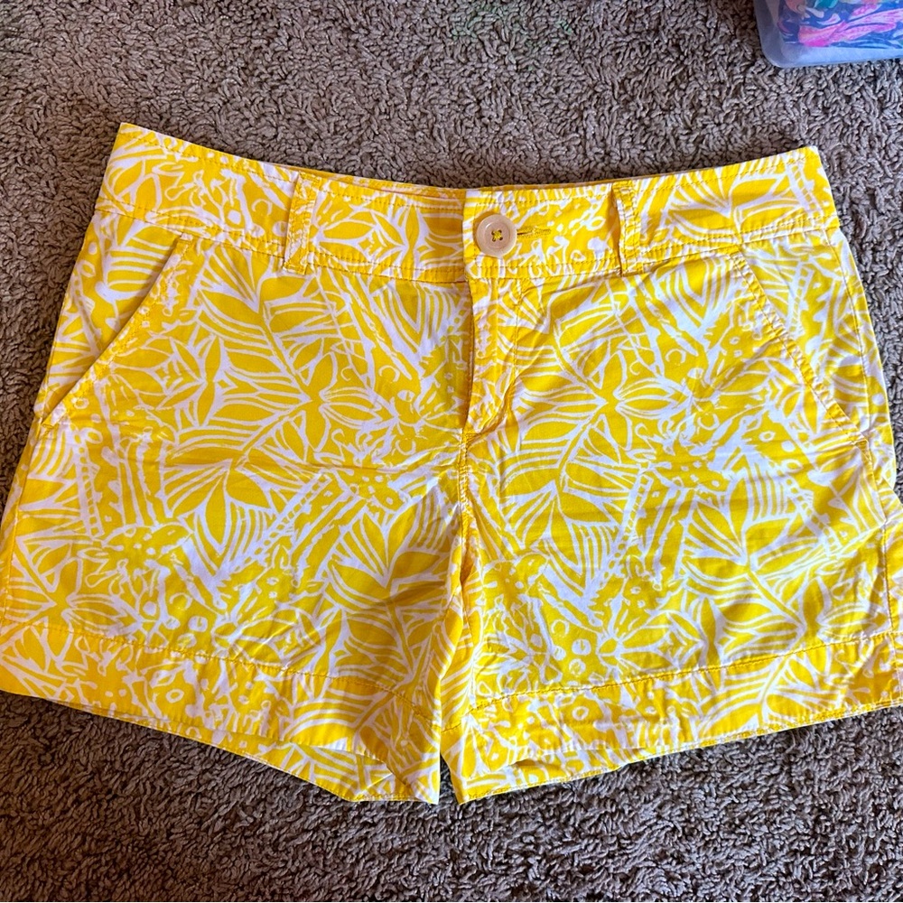 HTF Sz 4 Lilly Pulitzer Starburst Yellow Callahan Short